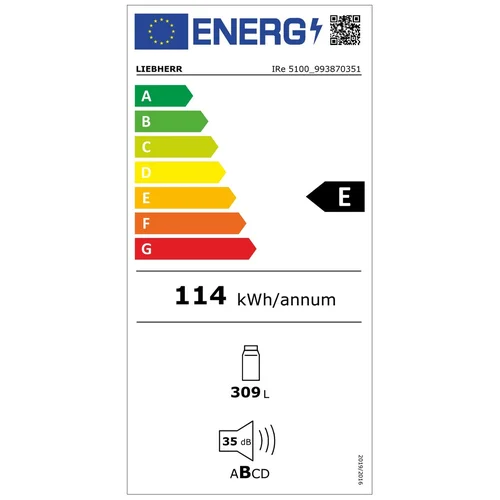 Liebherr IRe 5100 Pure įmontuojamas šaldytuvas Vienų durų image 3