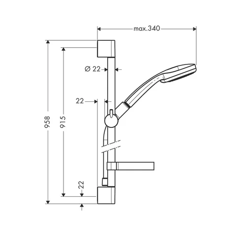 Hansgrohe Croma 100 Vario dušo komplektas image 3