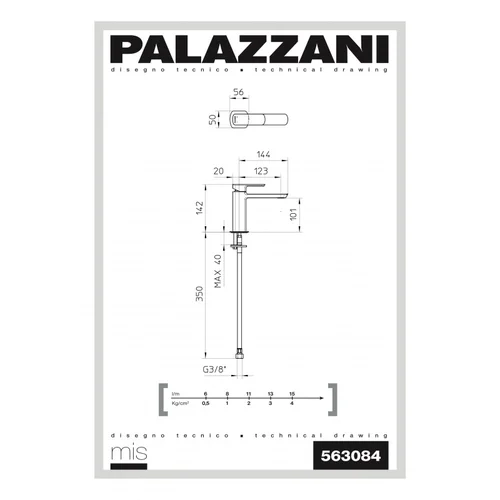 Palazzani MIS chromuotas praustuvių maišytuvas image 2