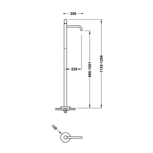 Grindinis praustuvo maišytuvas Tres Study Exclusive 26285306 image 2