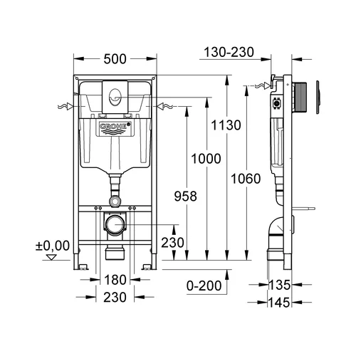 Grohe Rapid SL 3in1 38722001 potinkinis WC rėmas image 3