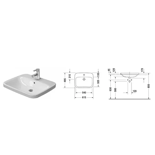 Duravit DuraStyle 61 cm Praustuvas 0374620000 image 2
