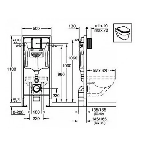 Grohe Rapid SL 6in1 potinkinis klozeto rėmas 39000000 image 3