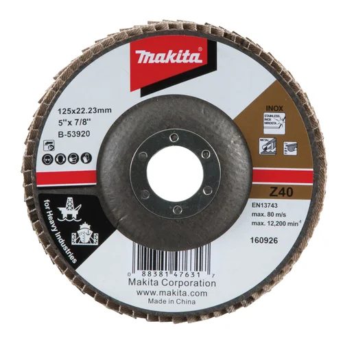 Makita B-53920 Lapeliniai diskai 125 mm K40 metalui RST HEAVY DUTY image 1