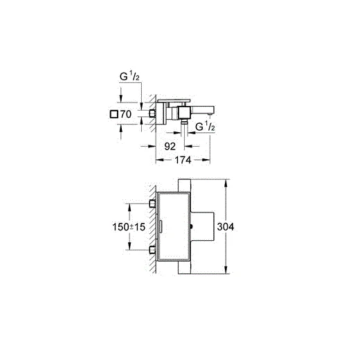 GROHE GROHTHERM CUBE termostatinis vonios maišytuvas, Chromas 34502000 image 2