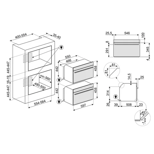 Įmontuojama orkaitė su garų funkcija Smeg SO4102S3B3 image 2