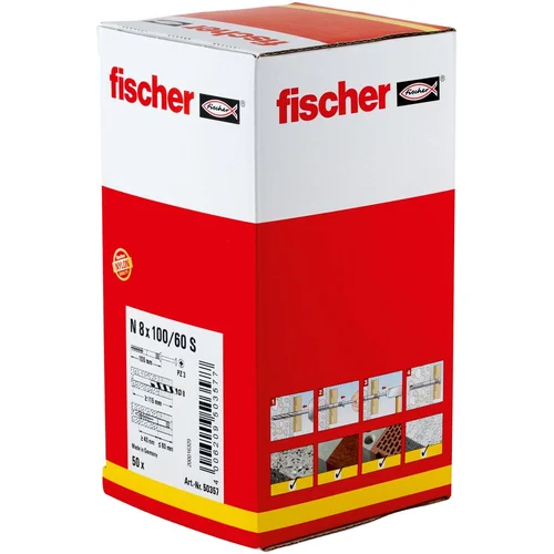 Fischer Kalamas kaištis N S 8x60/20 mm, 50 vnt. image 2