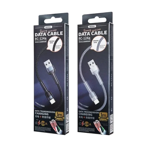 Remax RC-124m USB-A į MicroUSB kabelis 1.0m Juodas image 2