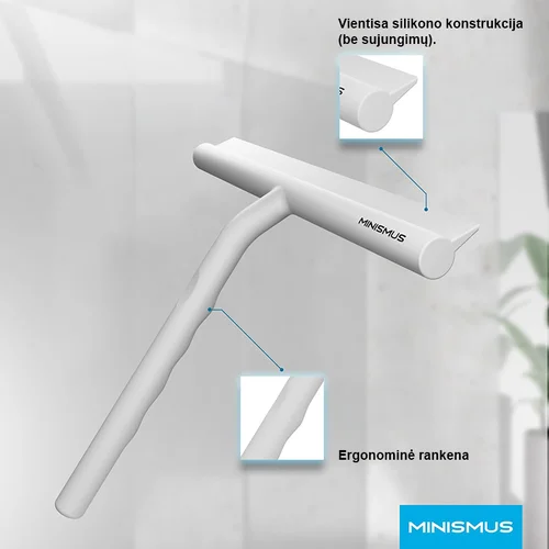 MINISMUS Silikoninis dušo valytuvas M 21 cm Baltas image 3