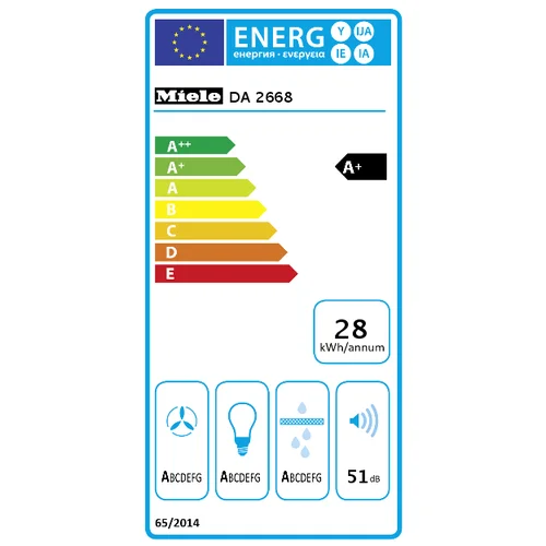 Miele DA 2668 Įmontuojamas gartraukis 60 cm Nerūdijančio plieno image 2