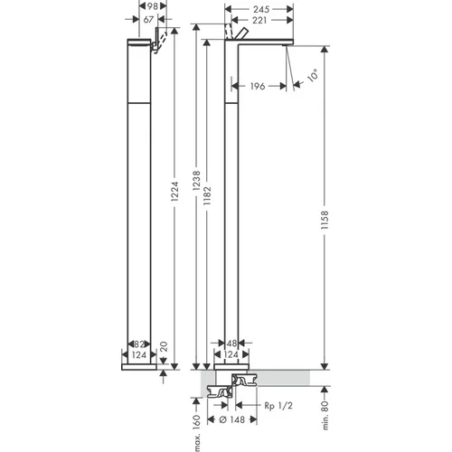 Hansgrohe AXOR MyEdition 47040000 Praustuvo maišytuvas Chromo image 2