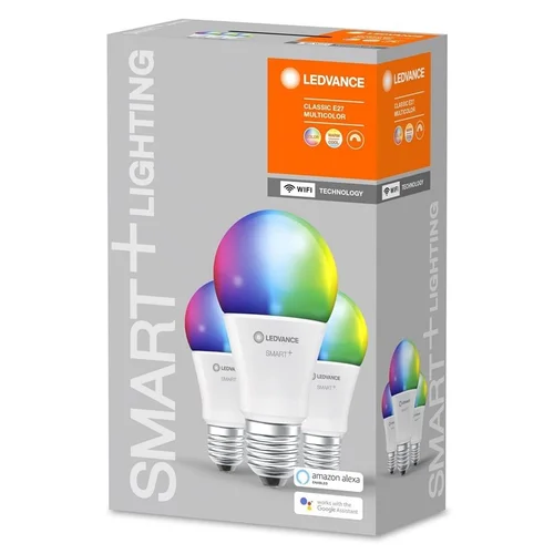 Ledvance Išmanioji LED lempa SMART WIFI A60, 9W, E27, 806 lm, RGB (3 vnt) image 2