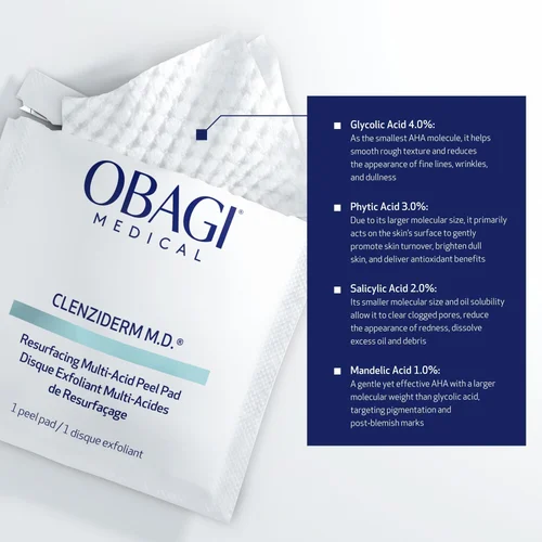 Obagi Medical CLENZIDERM M.D. rūgštiniai veido padeliai, 1 vnt. image 2