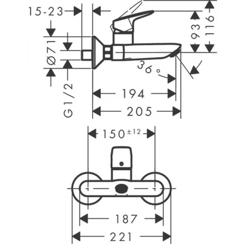 Hansgrohe Logis 71225000 Praustuvo maišytuvas Chromo image 2