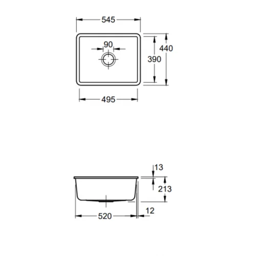 Villeroy & Boch Subway 60 SU plautuvė, 545 x 440 mm, 331001KR, kreminė image 3