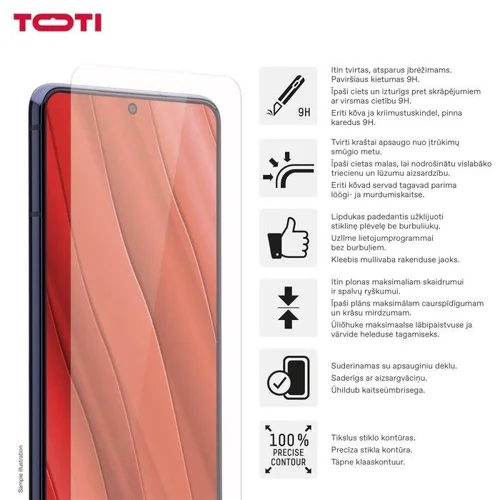Toti Galaxy A16/16 5G 9H 6.7 colių apsauginis stiklas image 3