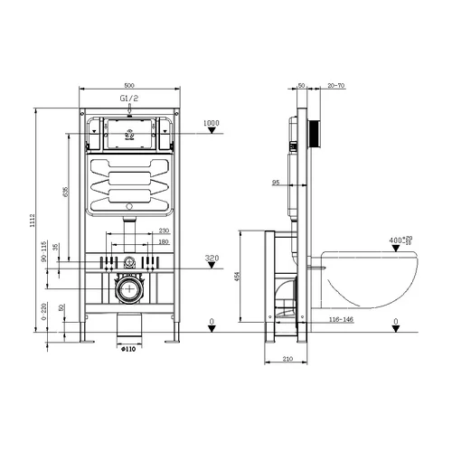 Mexen Fenix F 60101 potinkinis WC rėmas image 2