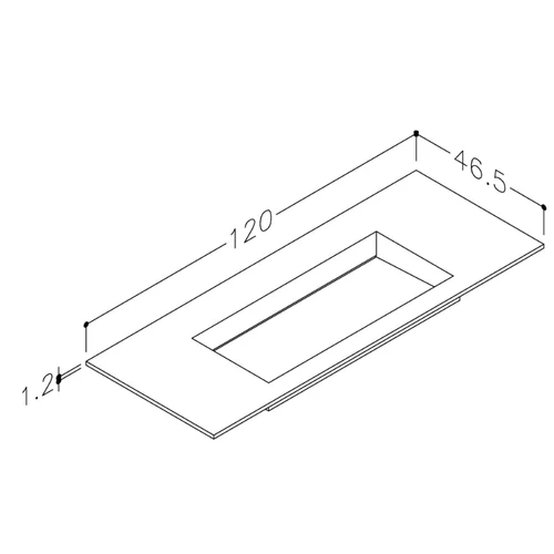 Praustuvas Kame CORIAN CN1202465-BS, 120 cm, balta matinė image 3
