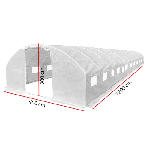 Šiltnamis su armuota plėvele, 48 m2, 4x12 m, baltas image 3