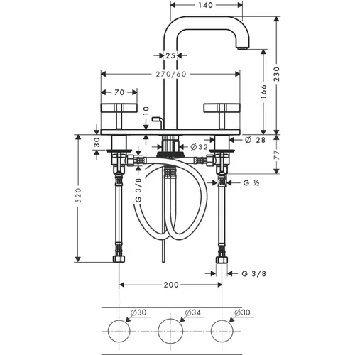 Hansgrohe AXOR Citterio 39134000 praustuvo maišytuvo komplektas Chromo image 3