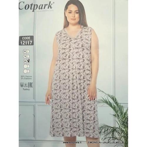 Evelina naktinukai, 7XL, balti su gėlėmis image 1