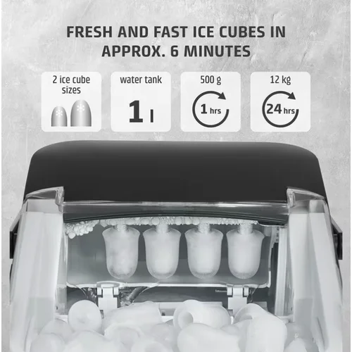 Caso IceChef Compact ledukų gaminimo aparatas 03401, matinė juoda image 3