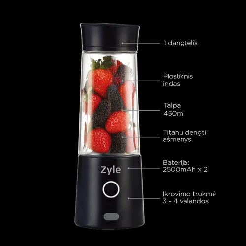 Zyle ZY015RBB 450 ml Juoda image 3