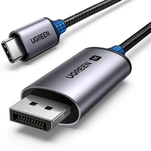 Ugreen CM556 USB-C–DisplayPort 8K kabelis, 1 m, juodas image 1