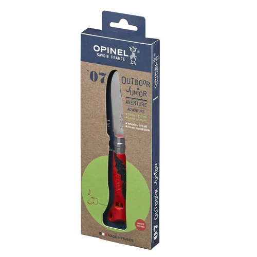 Opinel Outdoor Junior Nr. 7 vaikiškas peilis, raudona rankena image 2
