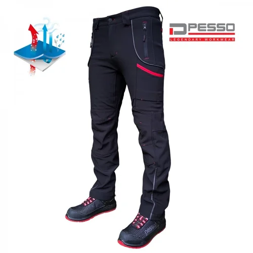 PESSO Nebraska juodos pašiltintos softshell darbo kelnės 44 image 1