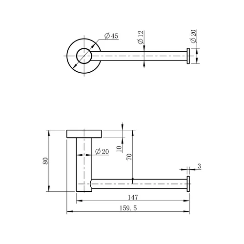 Sapho X-ROUND Juoda XR723B tualetinio popieriaus laikiklis image 2