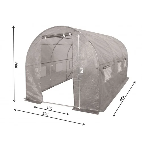 Šiltnamis su armuota plėvele, 9 m2, 2x4.5 m, pilkas image 2