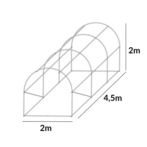 Šiltnamis su armuota plėvele, 9 m2, 2x4.5 m, pilkas image 3