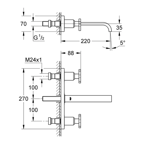 Grohe Allure 20192000 potinkinis praustuvo maišytuvas Chromo image 2