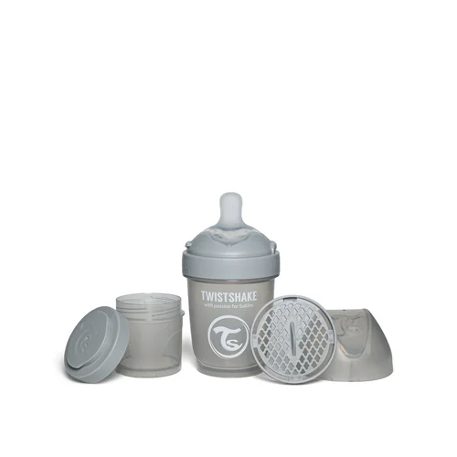 Twistshake Pro Double 180ml antikolikinis pilkos spalvos buteliukas image 1
