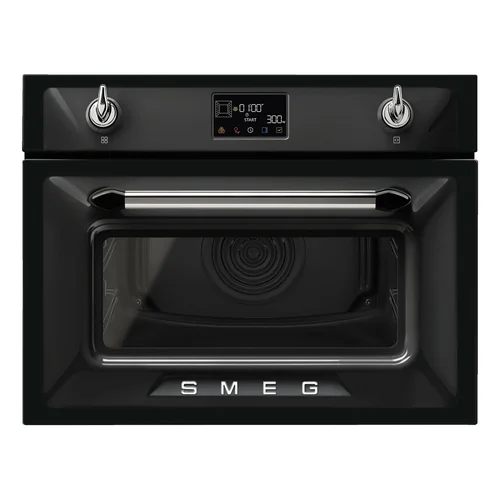 SMEG SO4902M1N įmontuojama 60 cm orkaitė su mikrobangų funkcija, Juoda image 1