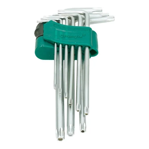 CHANGLU TOOLS L-tipo TORX prailgintų raktų rinkinys 9vnt. (T10-T50) kiauryme image 1