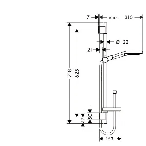 Hansgrohe Raindance select S120 dušo komplektas, 26630000 image 3