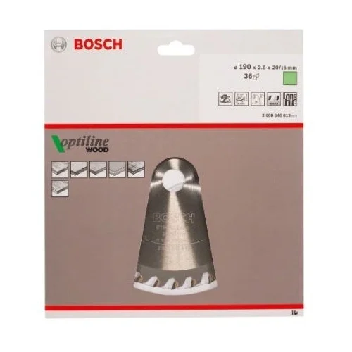Bosch Optiline Wood pjovimo diskas 190x30 mm image 2