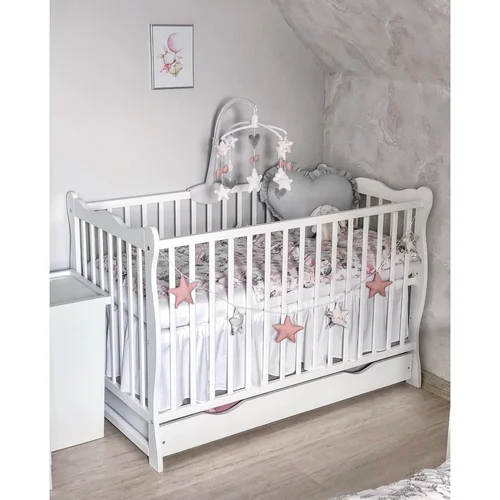 Bobas vaikiška lovytė JULIA balta su stalčiumi 120x60 image 2