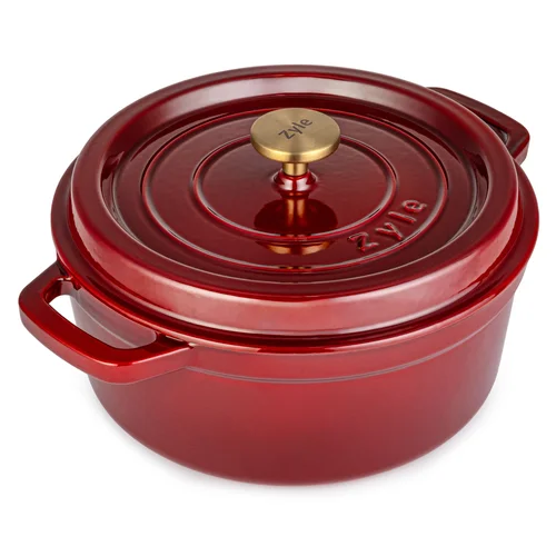 Zyle ZY01RKI apvalus emaliuotas ketaus puodas, 5 l image 1
