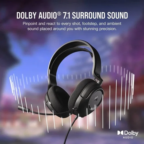 Corsair HS35 SURROUND v2 laidinės ausinės Juodos image 2