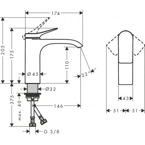 Hansgrohe Vivenis 110 praustuvo maišytuvas 75022700 Balta matinė image 2