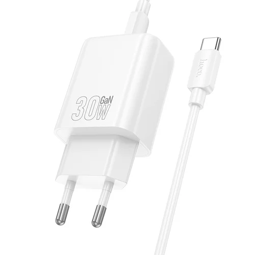 Hoco N62 30W GaN USB-C įkroviklis Baltas image 2