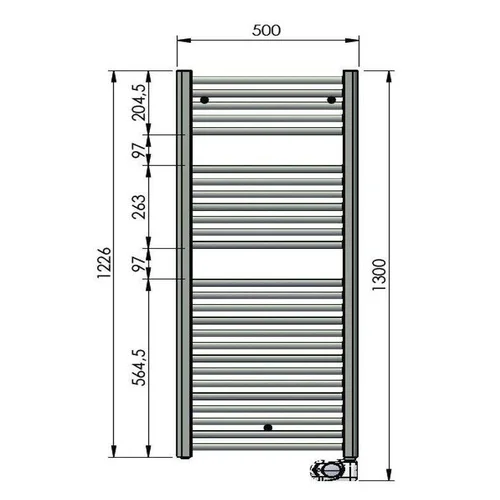 ZEHNDER Aura PBEBZ-120-50/MQ-9005 1226 x 500 750 W, juodas matinis image 3