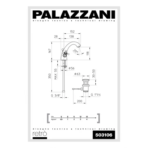 Palazzani Retro praustuvo maišytuvas image 2