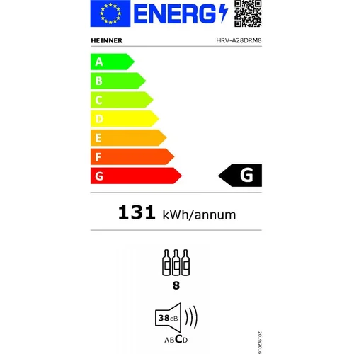 Heinner HRV-A28DRM8 vyno spintelė, 28 L, 8 butelių image 2