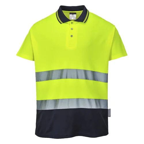 Portwest S174 dvispalviai medvilniniai polo marškinėliai - 4XL, Geltona/Tamsiai mėlyna image 2