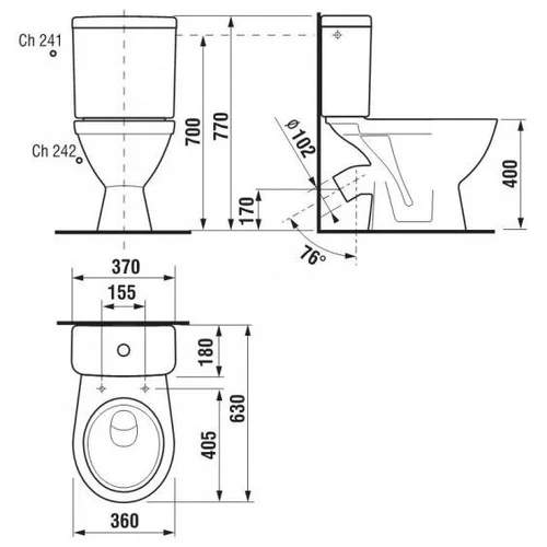 Unitazas JIKA LYRA PLUS H8263840002421, 360×630 mm image 2