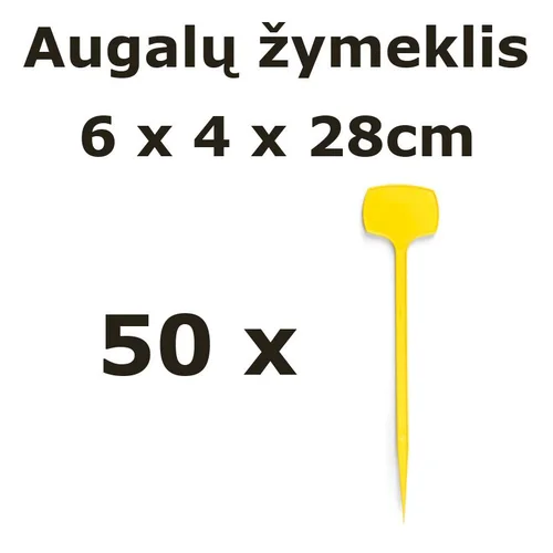 Nicoli 28 cm žymekliai augalams, geltonos spalvos, 50 vnt. image 1